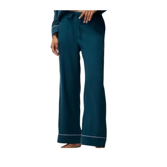 NWT Soma Pajama Pants Medium Teal Soft Knit Relaxed Fit Lounge Sleepwear - Picture 1 of 4
